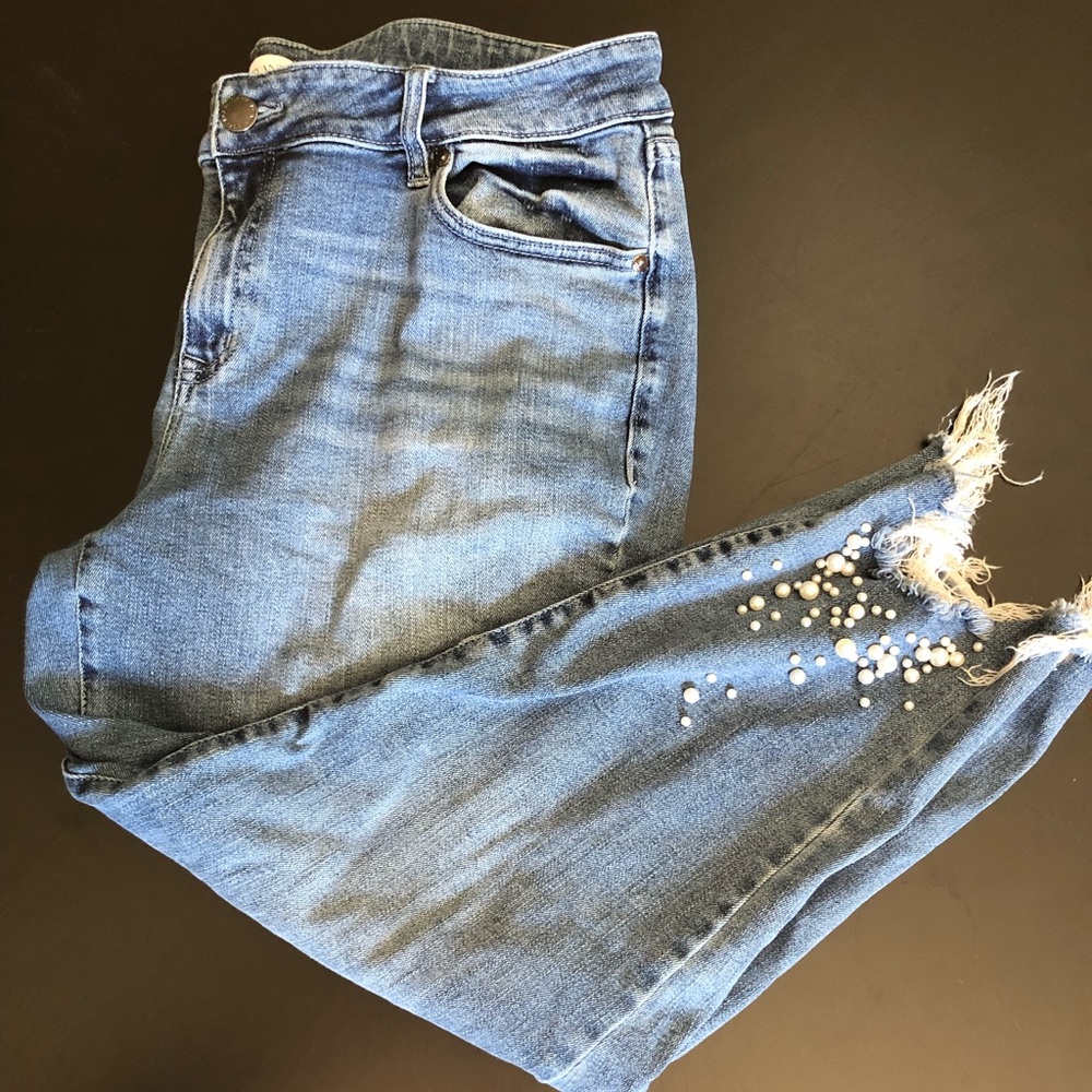 Lane Bryant | 16 | Mid Rise Boyfriend Jeans Pearl